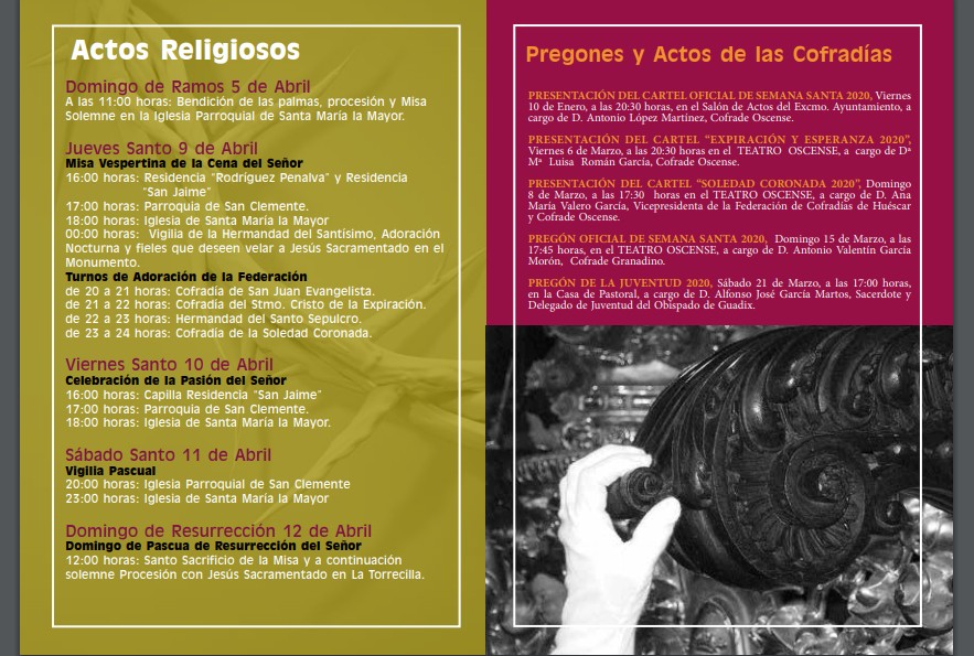 Programa Semana Santa 2020 Huéscar