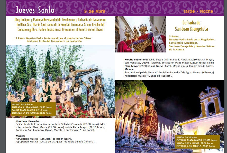 Programa Semana Santa 2020 Huéscar