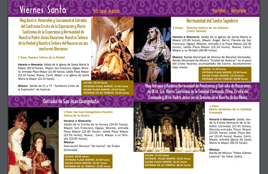 Programa Semana Santa 2020 Huéscar